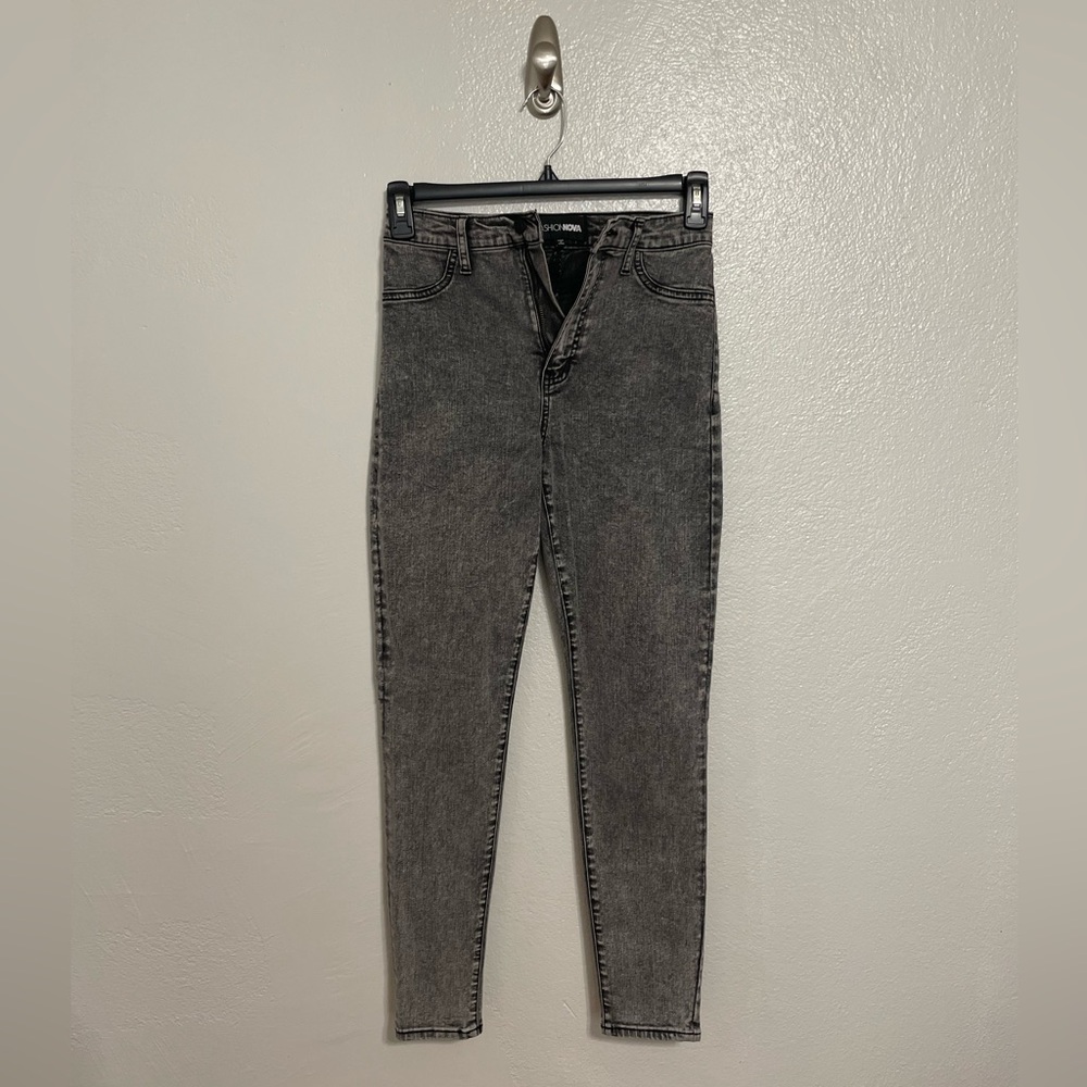 Fashion Nova Gray High Rise Jeans